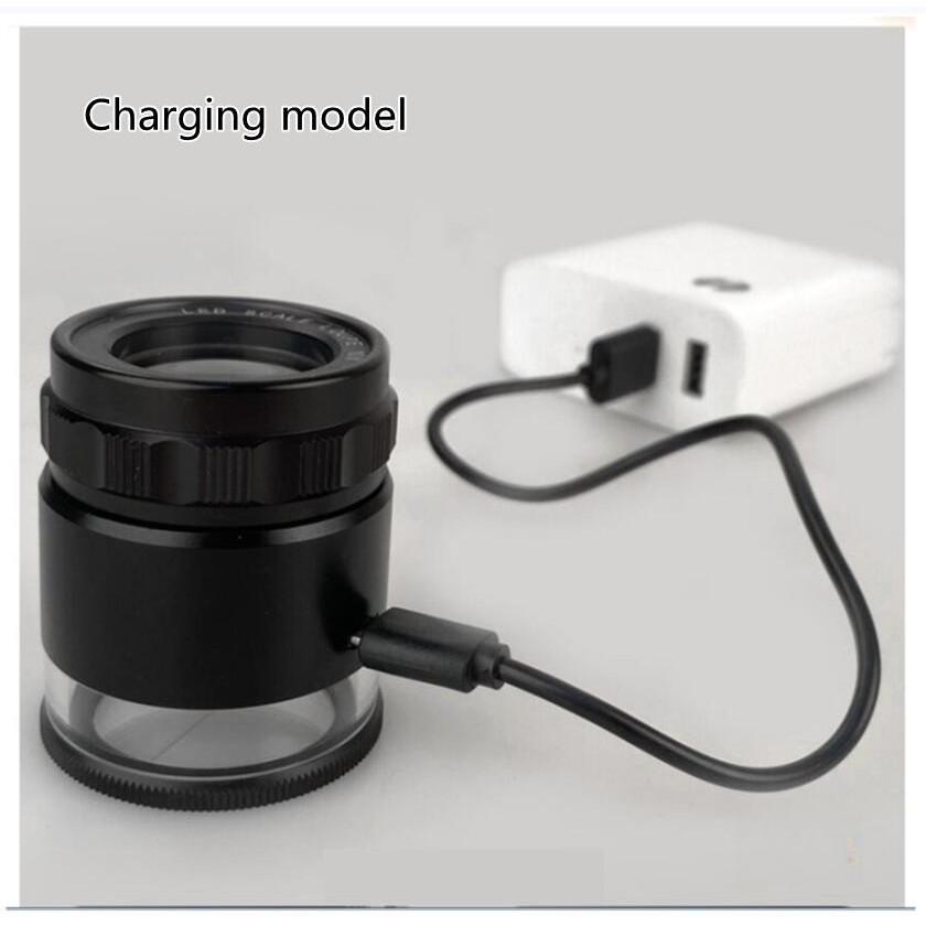 10-fache HD-Zylinderlupe mit Licht, verschiedene Messskalen, tragbar, USB-Ladefunktion, optische Lupe