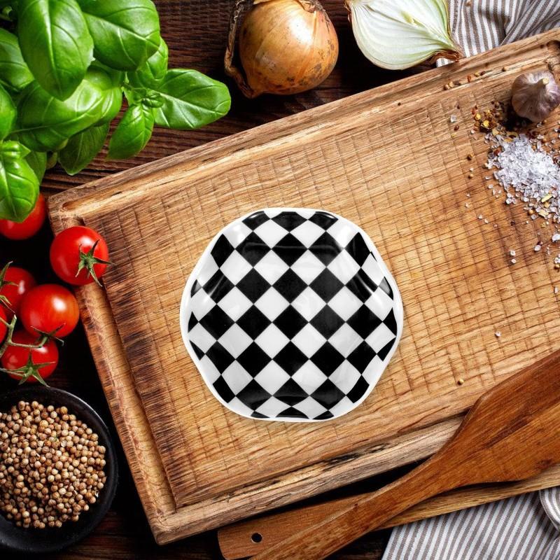 Premium-Nordic Style Kitchen Utensil Holder-Multicolor Grid Pattern, Design Irregular Shape