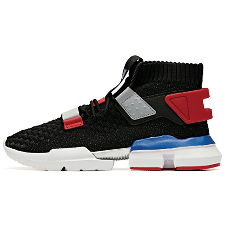

Anta Slip Resistant Abrasion Resistant Mid top Running Shoes Men s Black Red Blue 91938801-2 40