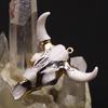 1pc Acrylic Bull Head Bone Shape Pendants Golden Edge Wrapped Design Charms Accessory DIY Making Retro Necklace Jewelry