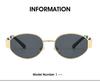 Trendy Oval Frame Metal Sunglasses 9521 - European & American Style