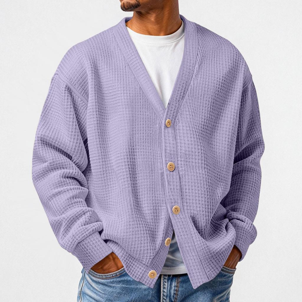 Men's Loose Casual Minimalist Cardigan , Long Sleeve Daily Wear