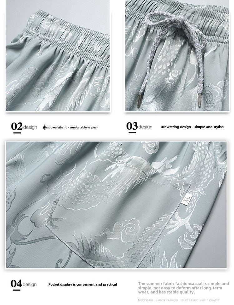 Men's Ice Silk Long-Sleeve Tang Suit: Chinese-Style Spring Hanfu for Older Adults, Loose Fit