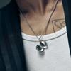 Personalized Silver Chain Colored Love Tattoo Style Necklace, Niche Retro Trendy Cool Style Accessories Single Item
