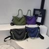 Women's Large Capacity Cross-Grid Canvas Crossbody Bag - Autumn/Winter 2025 High-End Commute Pillow Bag