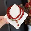 Natural Agate Chalcedony Bracelet Double Circle Beads Fashion Women Daily Jewelry Lucky Gift