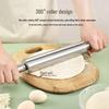 Stainless Steel Seamless Rolling Pin for Baking, Dumplings, and Noodles
