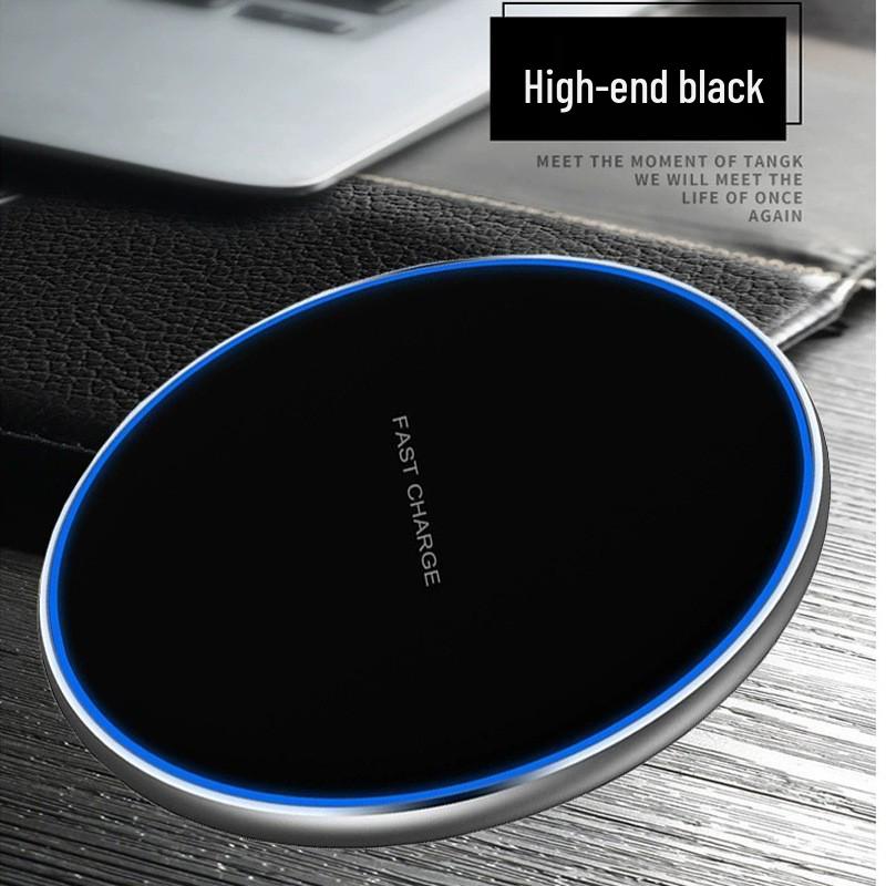 15W Round Mirror Surface Wireless Charger for iPhone 8-16: Cool, Low-Temperature Charging