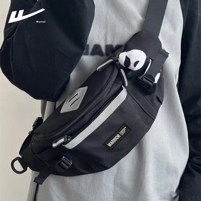 Warrior Crossbody Bag, Chest Bag, Large Capacity, Sport Bag, Cycling Pack, Black, for7.9-inch iPad