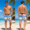 Funny Men's Swimsuit UK Flag Swim Trunks Leopard Thong Illusion British Union Jack Novelty Board Shorts Quick Dry Beach Shorts