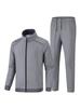 Men's Plus Size Cotton Stand Collar Cardigan Sportswear Set for Running - Autumn/Winter Edition.