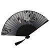 1 Stück-Tragbarer Faltfächer Stoff Handfächer Chinesischer Eleganter Stoff Handfächer für Hochzeiten Reisen Party Tanzen Cosplay