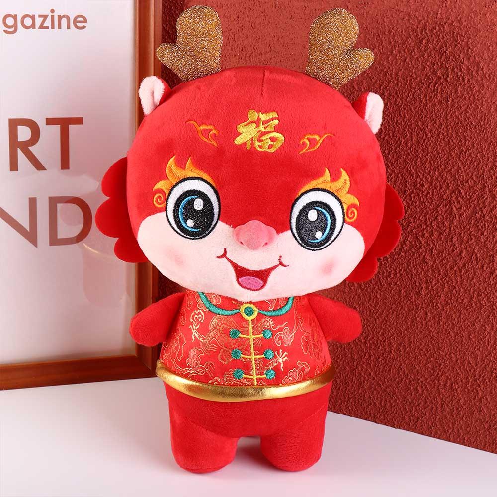 Tang Suit Tang Suit Dragon Year Mascot Toy Stuffed Lucky Dragon Doll Plushies  Home Decor