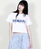 Deumakeu Logo Graphic Crop Short Sleeve T-Shirt White