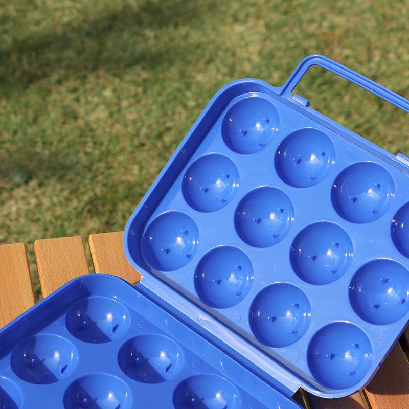 Shockproof 12-Grid Portable Egg Storage Box for Outdoor Camping