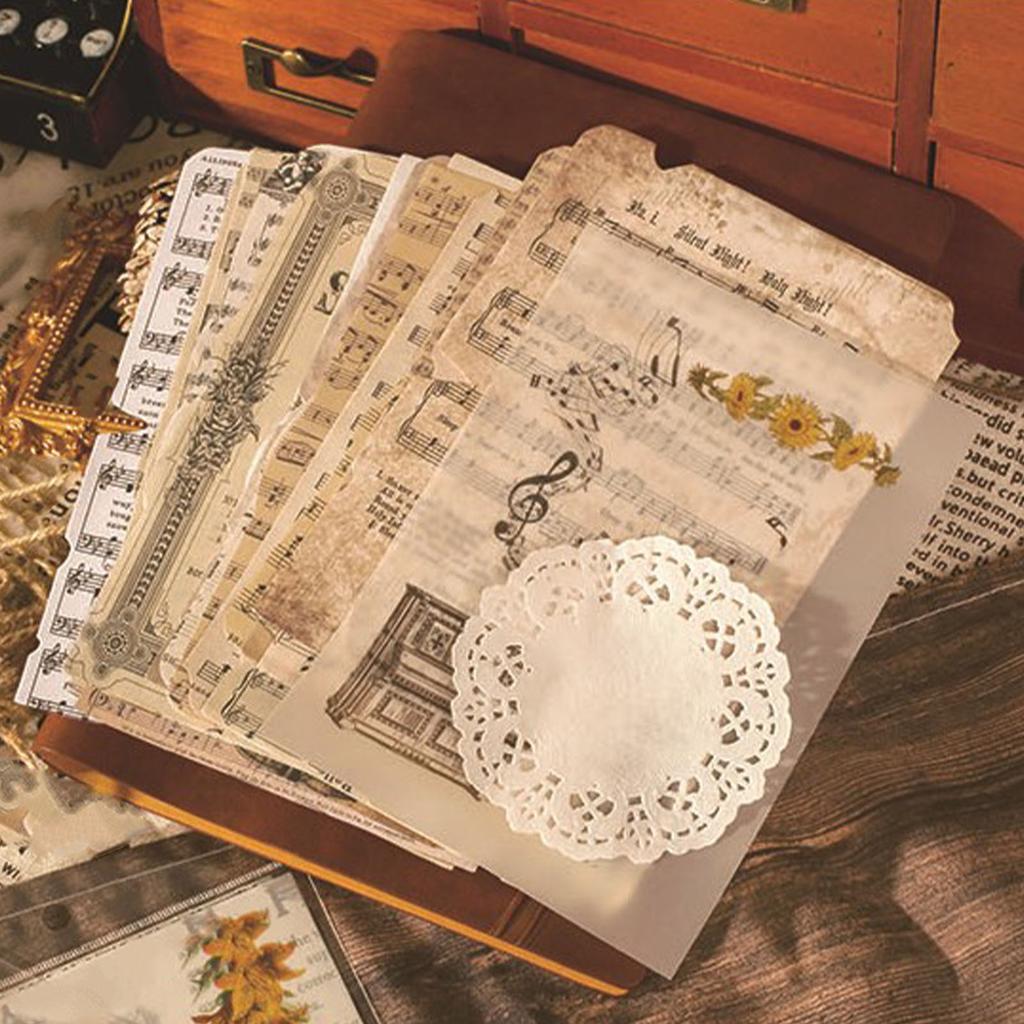26 Sheets Vintage Scrapbook Paper DIY Handwork Exquisite Decorative Craft Paper for Art Journaling
