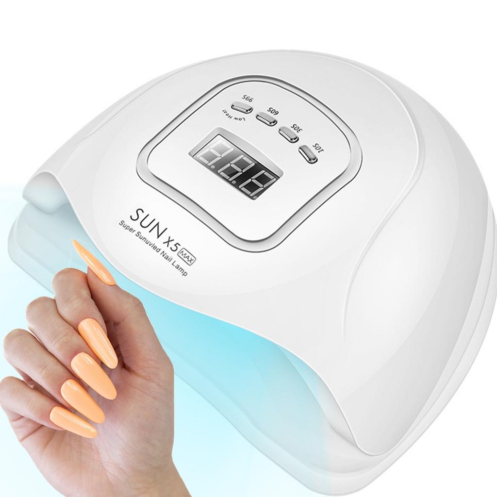 Retoo X5 MAX 80W UV LED Nail Lamp with 45 Dual Light Source Beads, Motion Sensor & LCD Display, Detachable Base, Timer, White