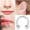 5-20pc 6-14mm Surgical Steel Horseshoe Nose Septum Ring Bar 3mm Ball Ear Lip Barbell Stud Piercing 16G