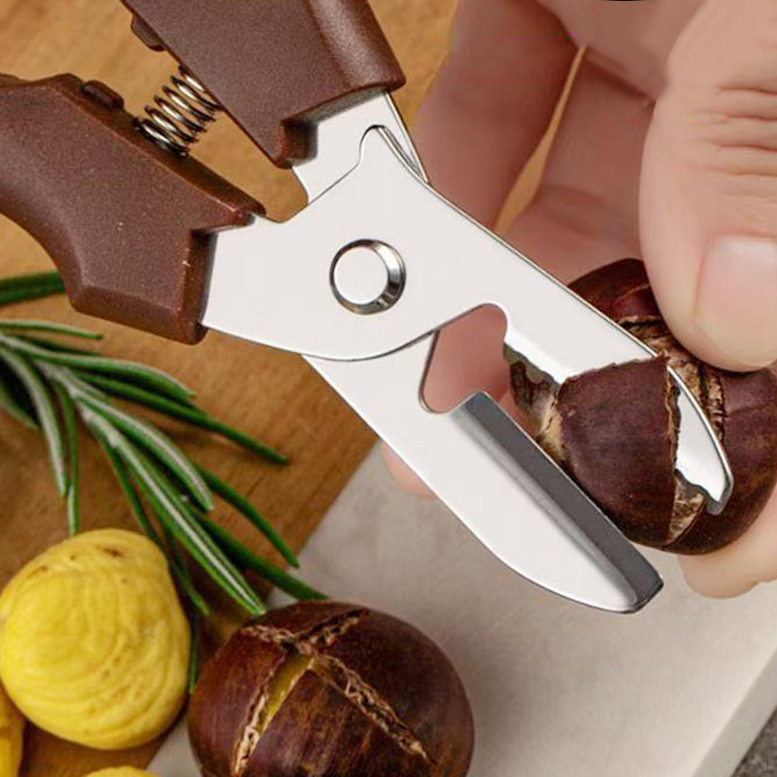 

Millet Scissors Opener Clip Multipurpose for Roasting Picking Chestnuts Plier Stainless Steel коричневий