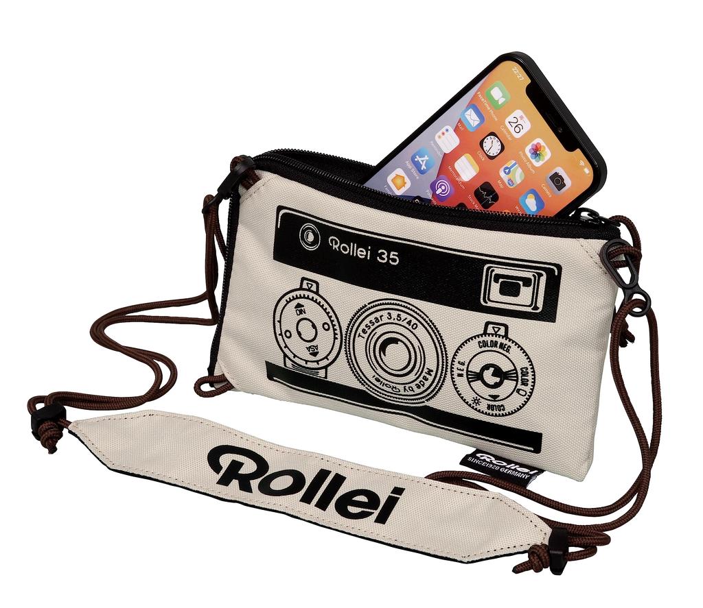 Official Rollei Rollei Reversible Smartphone Shoulder Travel for Men and Women Product Multi-Pouch, Beige, Bag, Pouch, Stylish, Unisex,