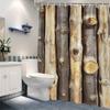Log Cabin Wood Texture Shower Curtain 3D Printed Bathroom Decor Rustic Home Fashion Design Tren