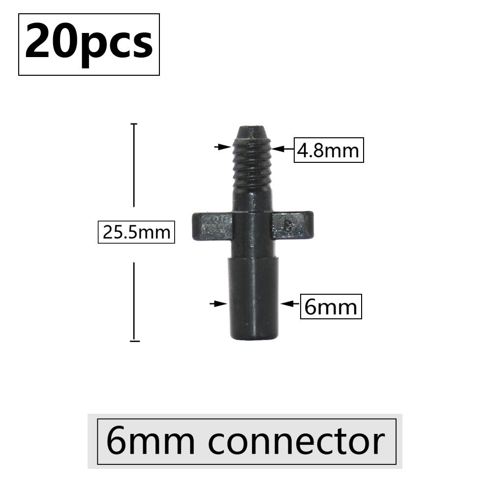 20pcs 3mm 4mm Garden Hose Barb Connector Drip Irrigation 1/4'' & 1/8'' Tube Hose Fitting Tees Cross Eng Plug Barb Accessories