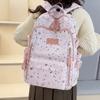 Cute Print Star Backpack Lightweight Large Capacity Nylon Backpack Korean Style Cloth Students School Bag Daily