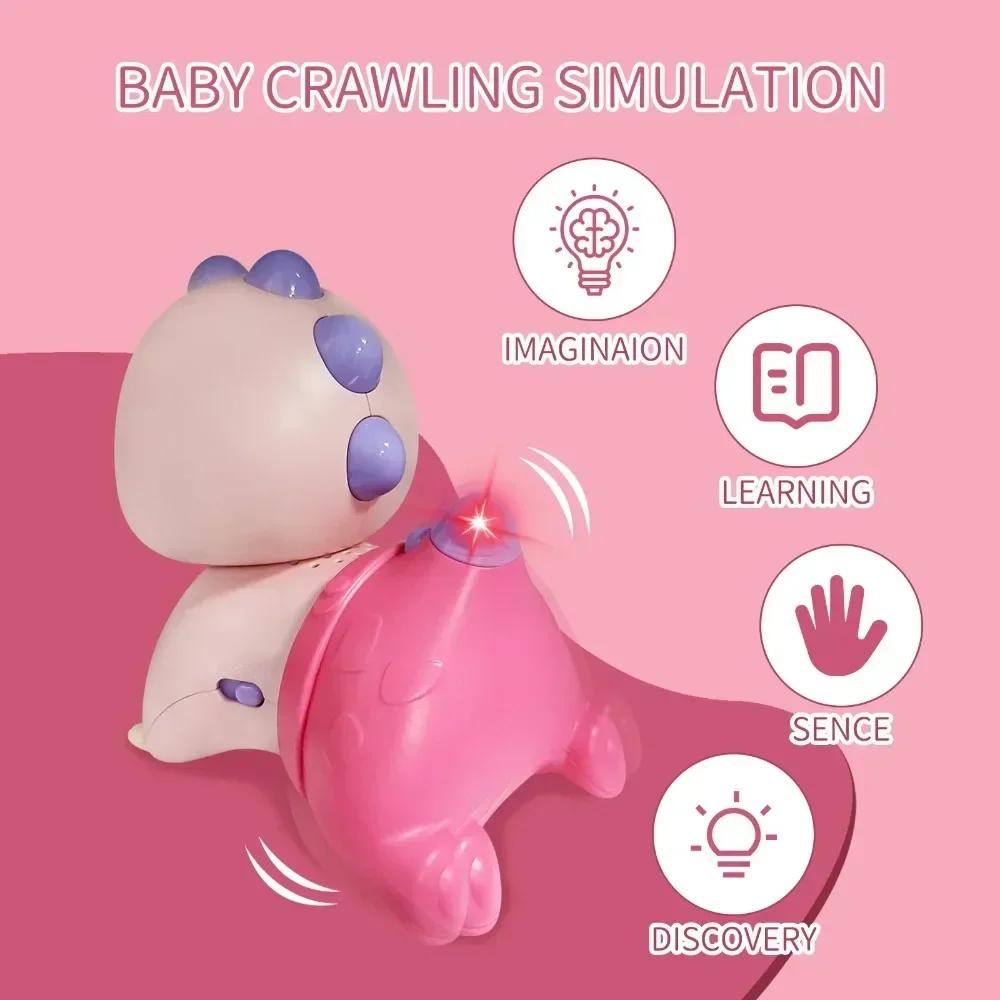 Baby Musical Crawling Toys for Girl Boy Cute Doll Early Learning Educational Toy Light Up Music Developmental Toy Tummy Time Toy