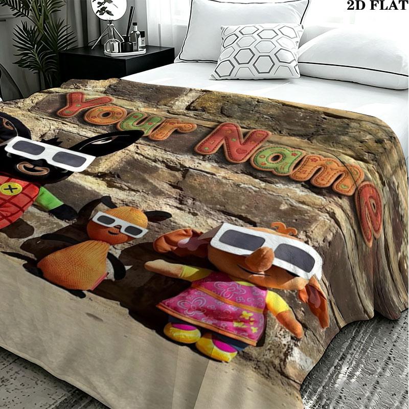 1PC Bing Custom Name Patterned Flannel Blanket Suitable For All Seasons for Home Decor Warmth and Comfort Gifts Holiday Present