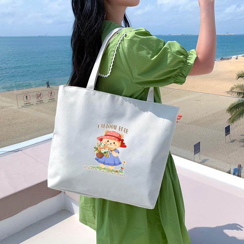 Canvas Bag Women'S Shoulder Handbag Student Tote Bag Large Capacity Hand Carry Canvas Bag