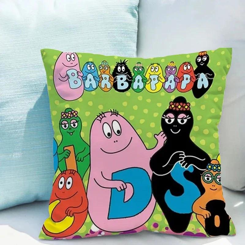 Les Barbapapa Pillowcases Cushion Cover X Double-sided Printing  for Sofa Cushions Covers Short Plush Couch Pillows Pillow