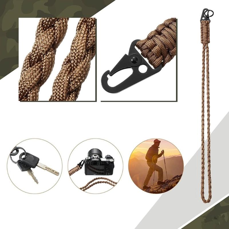 2 Stück Paracord Schlüsselanhänger mit Karabiner Paracord Halsband Schlüsselanhänger Strapazierfähiges geflochtenes Seil Halskette Schlüsselanhänger