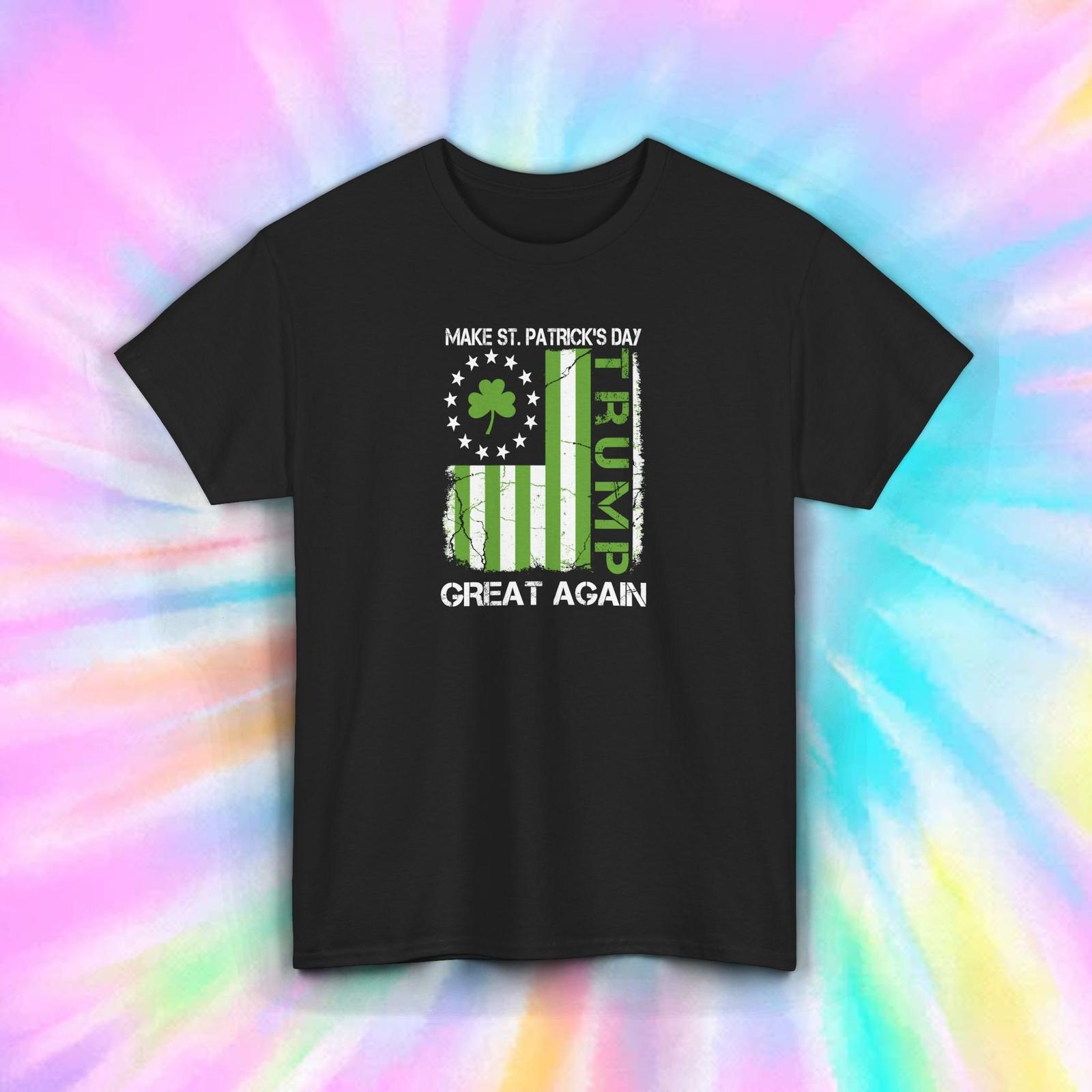 Trump St. Patrick’s Day T-Shirt Mens Womens Tees Top Irish American Flag Political Tee S-5XL S