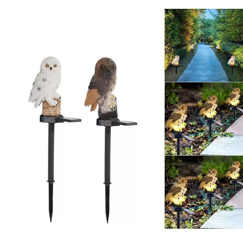 Light Solar Owl Animal Resin Garden Lawn Decorative Landscape Night Lighting