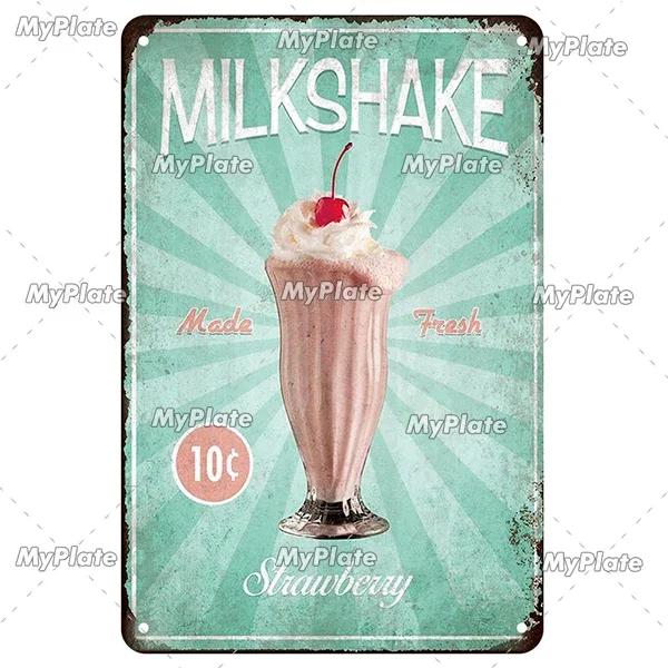 [MyPlate]Ice Coffee Metal Sign Vintage Plaque Tin Sign Kitchen Decor For Bar Sign Club Decoration Man Cave Plate Tea Poster