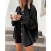 Women S Casual Long Sleeve Shirt Jacket With Pockets Lapel