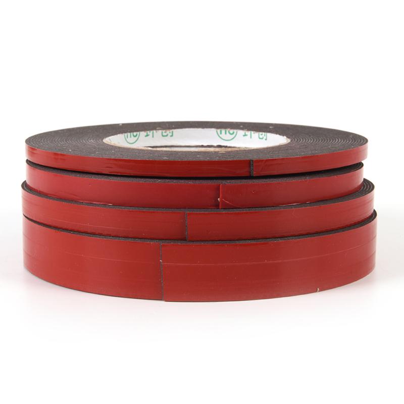 Bandă adezivă permanentă cu două fețe, puternică, de 10 m, super lipicioasă, cu căptușeală roșie