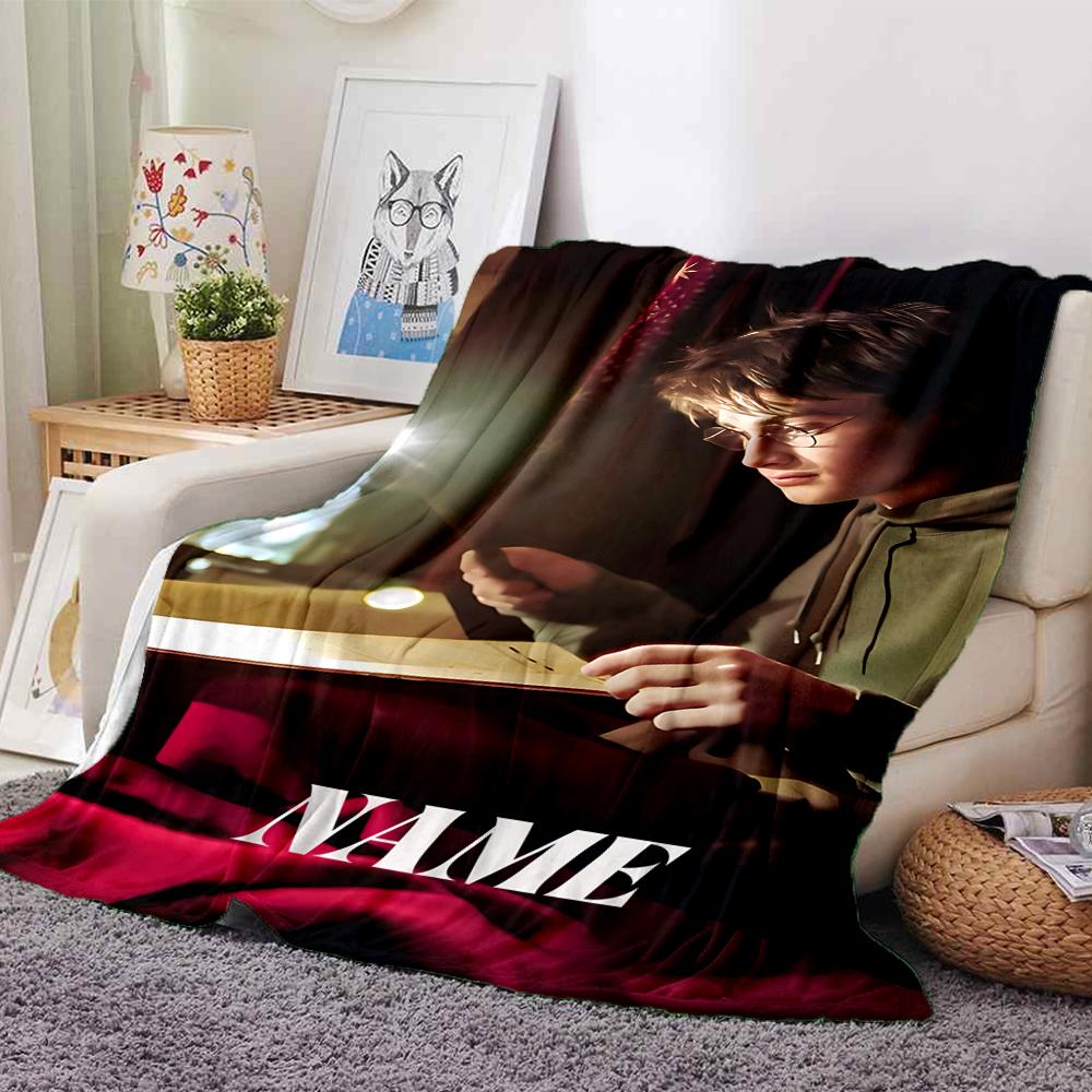 Custom Name "Harry Potter's Journey" blanket for Couch & Bed, Plush Cozy Fuzzy Blanket Super Soft & Warm Blankets for Fall and Winter. 0908104