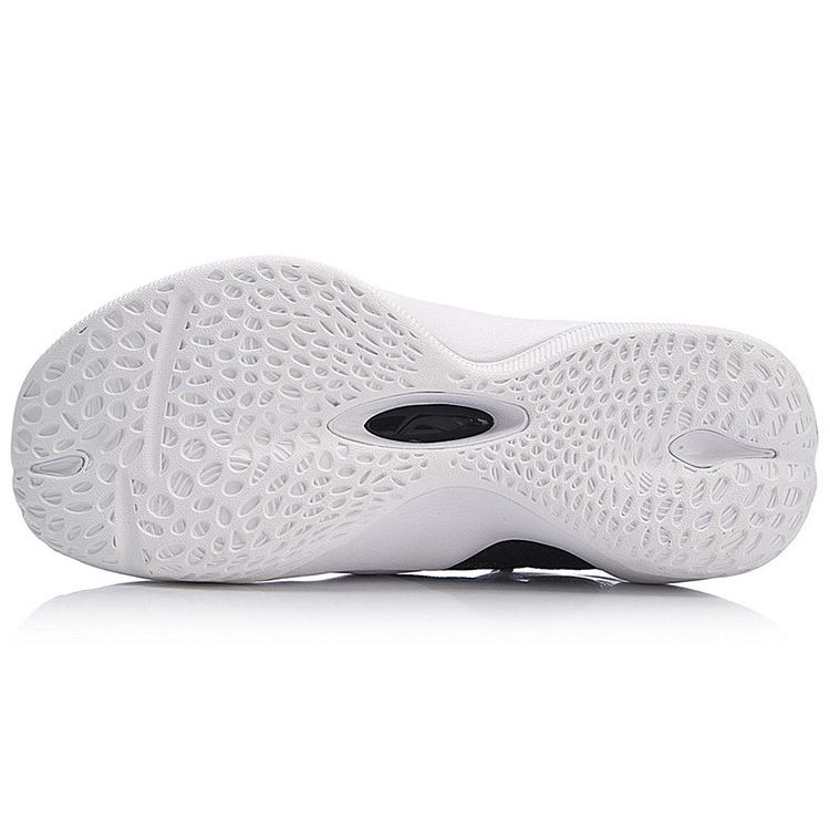 Li Ning Sonic 6 V2 Shock Absorption Anti-Slip Wear-Resistant High-Top Basketball Shoes Men Basketball Shoes Black White ABAN027-4