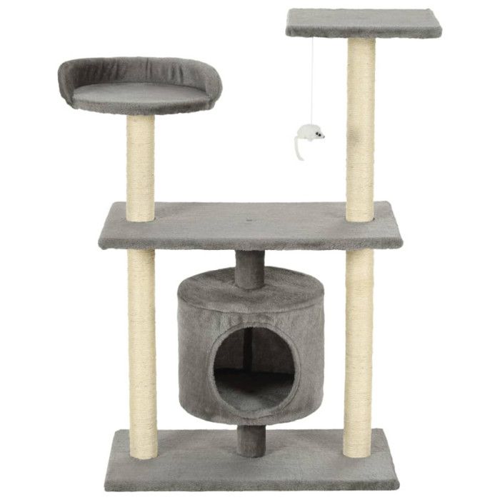 VidaXL Arbre à chat avec griffoirs en sisal 95 cm Gris 170512