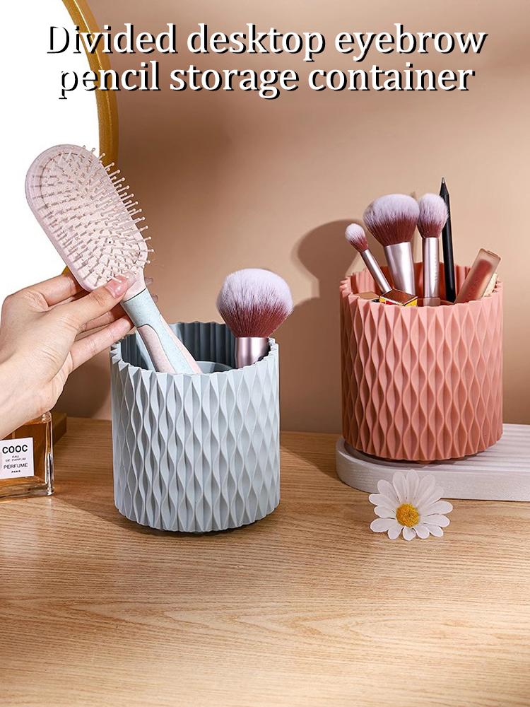 360 Rotation Large Capacity Makeup Brush Bucket Lipstick Eyebrow Pencil Eye Shadow Brush Storage Cartridge Portable Brush box