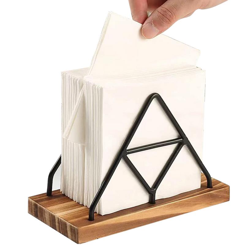 

Iron Standing Napkin Dispenser Wood Napkins Holder with Metal Wire Standing Napkin Holder for Table Kitchen Elegant Paper Holder China Mainland