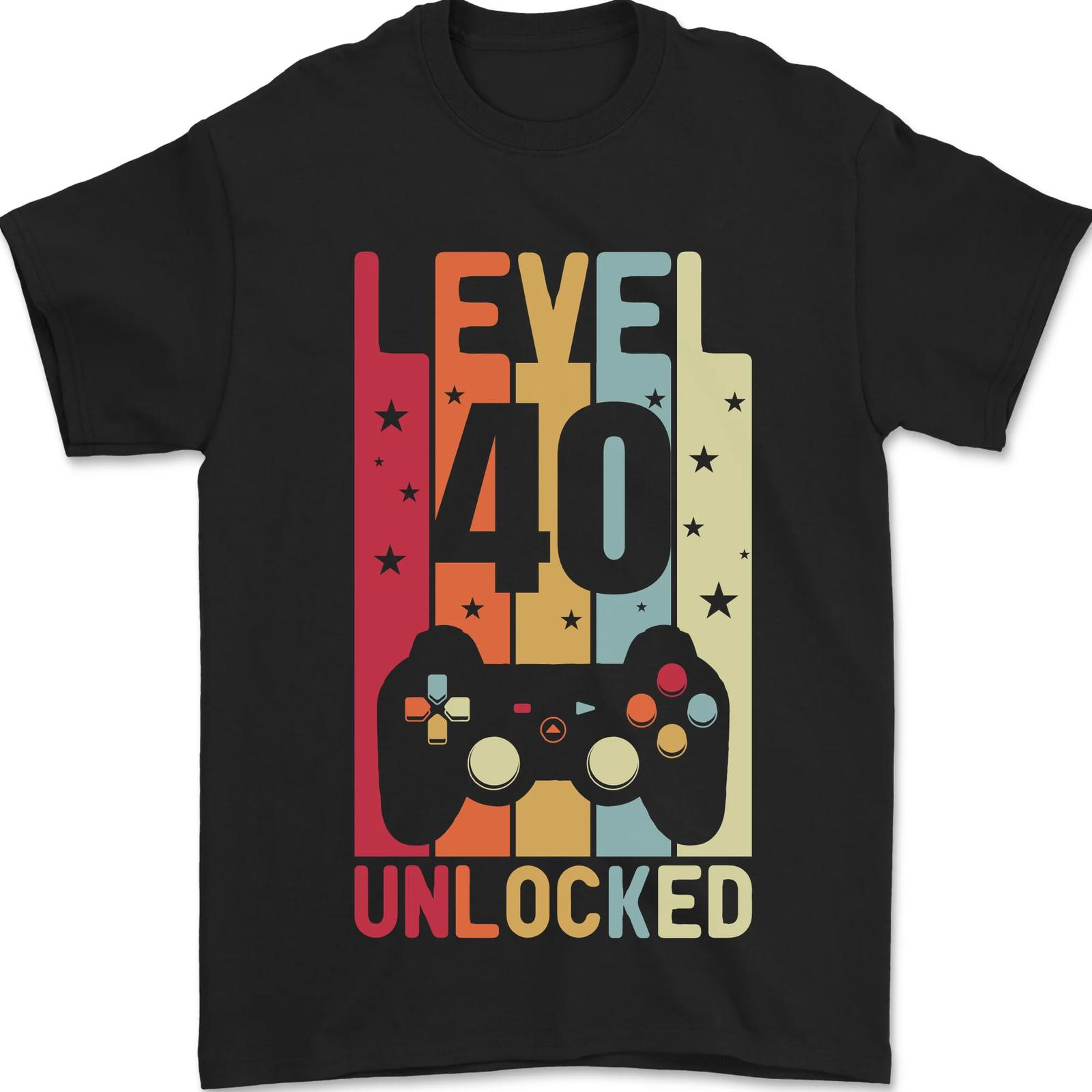 40th Birthday 40 Year Old Level Up Gaming Mens T-Shirt 100% Cotton S