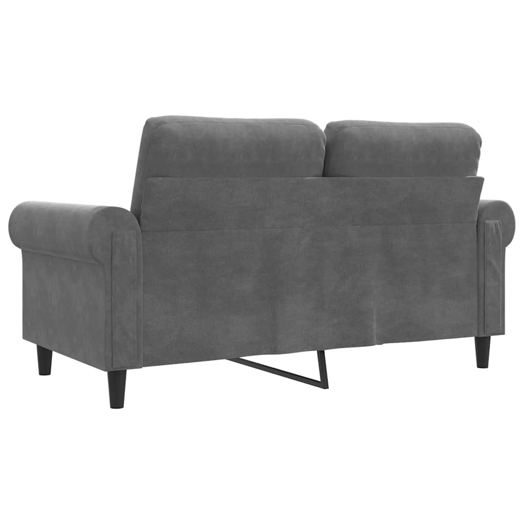 Vidaxl 2-Seater Sofa, Dark Grey, 120 Cm, Upholstered In Velvet