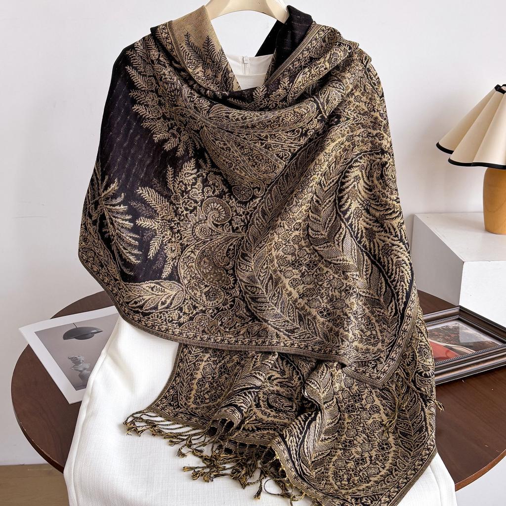 Ethnic Style Personalized Tassel Shawl Ladies' Air-conditioned Room Office Warm Creative Palace Patterned Scarf Trendy