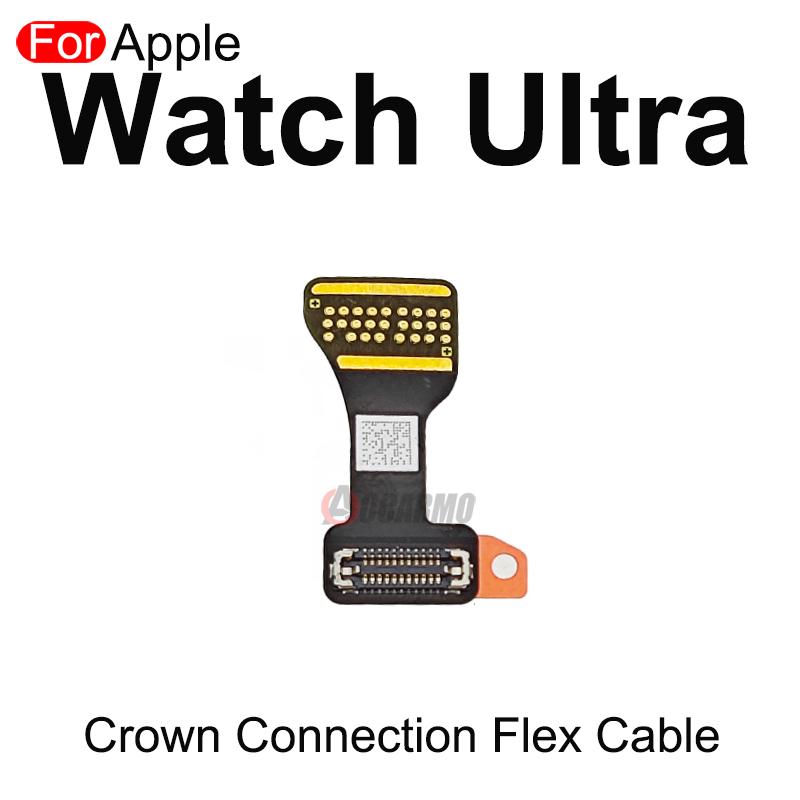 Aocarmo For Apple Watch Ultra 49mm LCD Power Microphone Crown Bluetooth Small Board Battery Connection Flex Cable Repair Parts