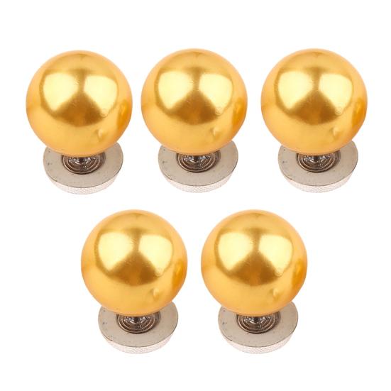 Fashion Scarf Buckles 5Pcs Fake Pearl Buttons for Clothing, Removable Decorative Brooch Pins, No Waist Tightening Pins Dresses Sew Safety Shirt