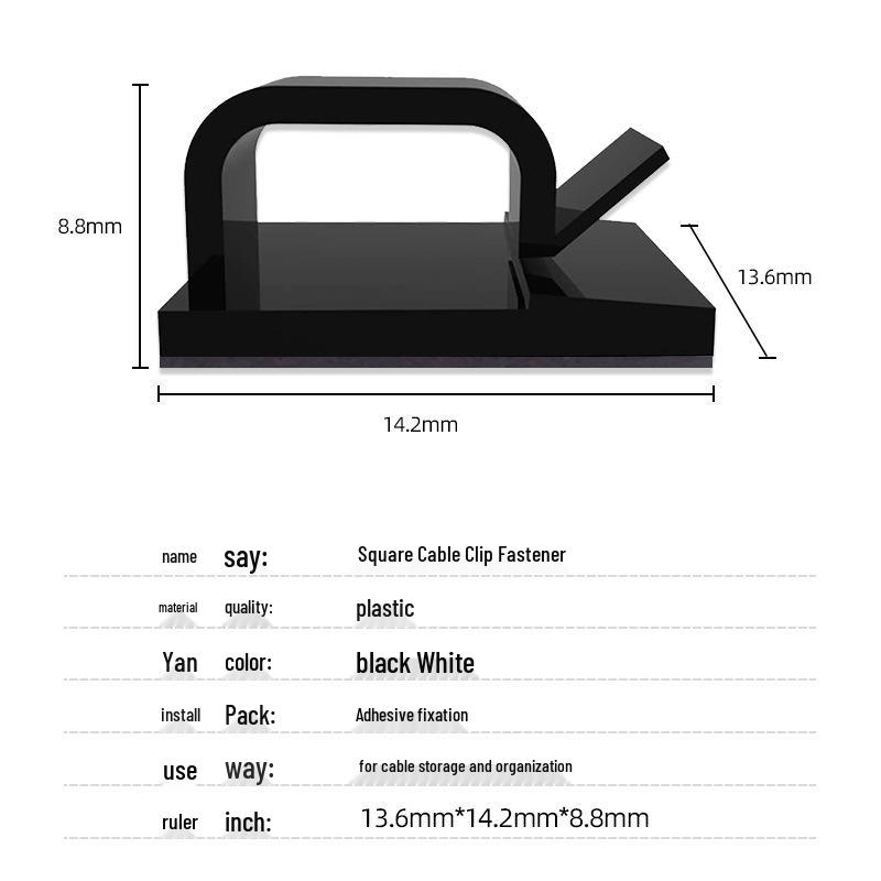 Klip do Organizacji Przewodów i Kabli Sieciowych Kamery Samochodowej na Deskę Rozdzielczą - Zarządzanie Kablami na Biurko