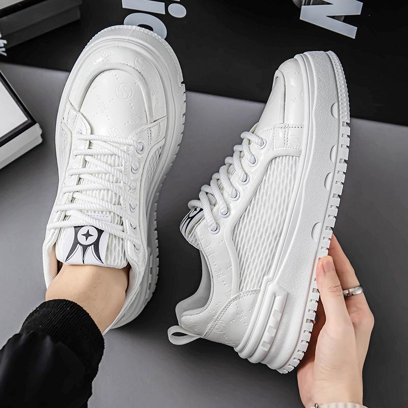 

Модная универсальная трендовая персонализированная обувь на толстой подошве с увеличением роста, летняя новая трендовая дышащая сетчатая обувь, популярные кроссовки для папы 44 белый