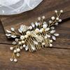 Pente de Cabelo para Casamento de Noiva 2025: Elegante Adorno de Cabeça com Pérolas e Strass para Banquetes